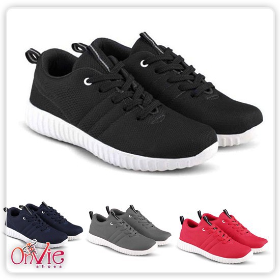SNEAKERS COWOK HITAM BIRU MISTY  Onvie Sepatu Sneakers Kets dan Kasual Pria Dewasa Multi, Sepatu