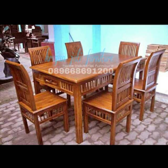 Meja kursi makan jati/meja makan jati/kursi makan jati