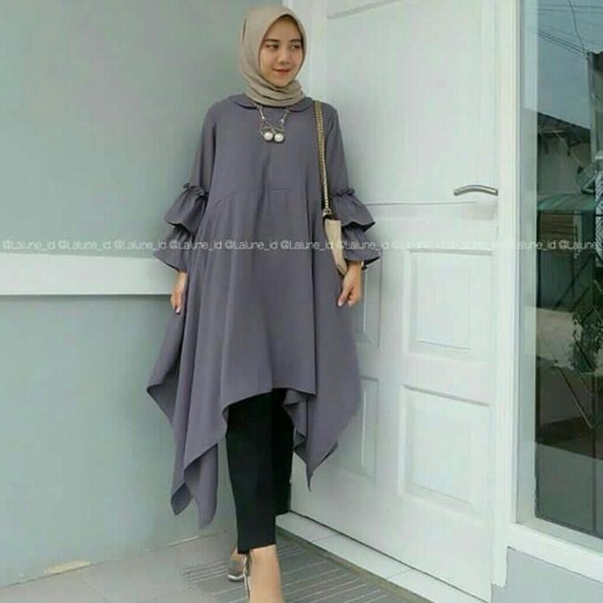 Lupita Long Tunik / Blouse Muslim / Tunik Wanita - Kuning