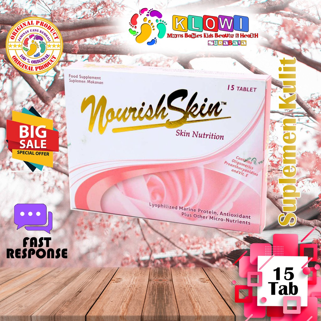Nourish Skin 15 - 60 Tablet/ Nourish Skin 30 / Nourish Skin 60 / Awet Muda / Suplemen Kulit / Glow