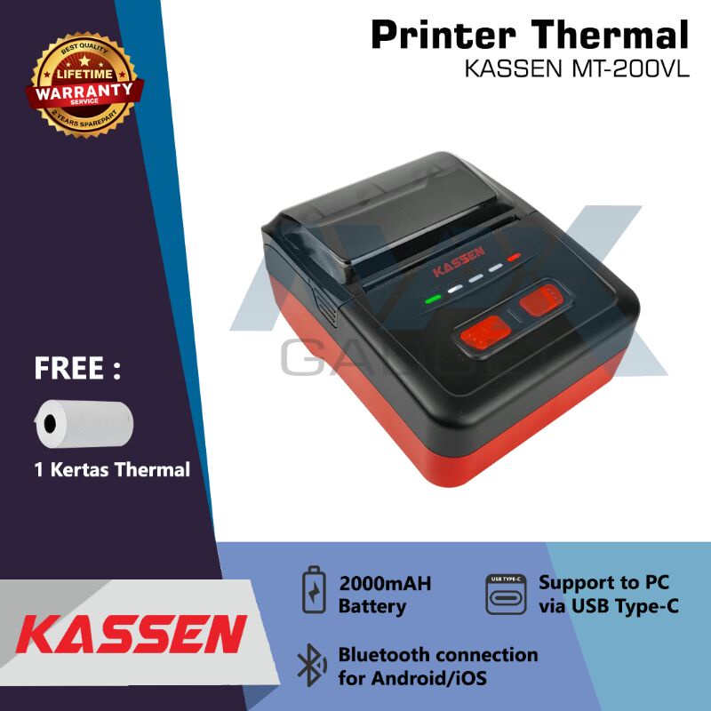 Printer Thermal Bluetooth KASSEN MT-200VL