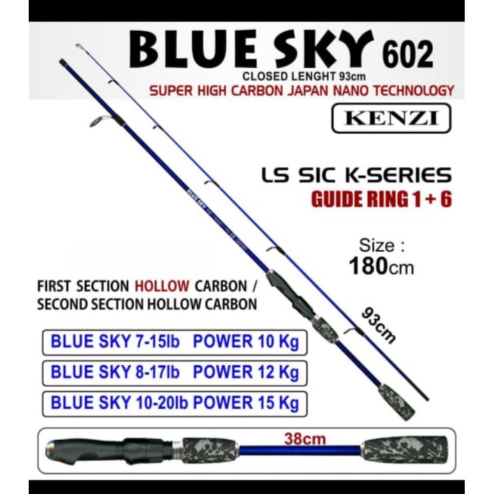 joran pancing kenzi blue sky 180 cm bluesky