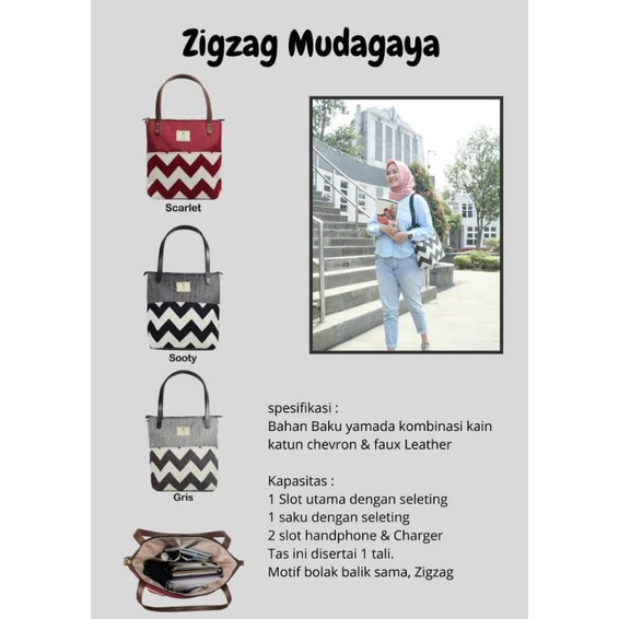Mudagaya Totebag ZIG ZAG / Tote Bag New Series Harga Grosir