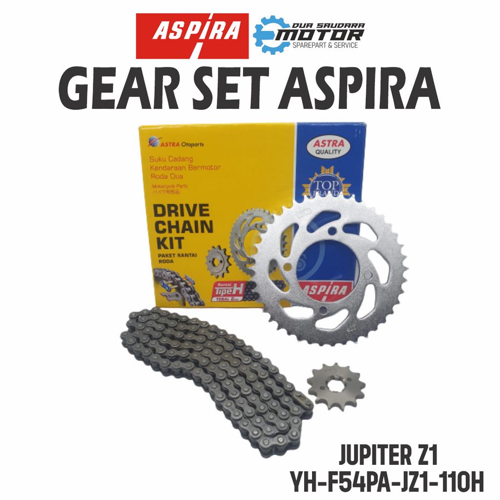 GEAR SET JUPITER Z1 ASPIRA GEAR RANTAI RODA SET GEAR PAKET UNTUK MOTOR JUPITER Z1