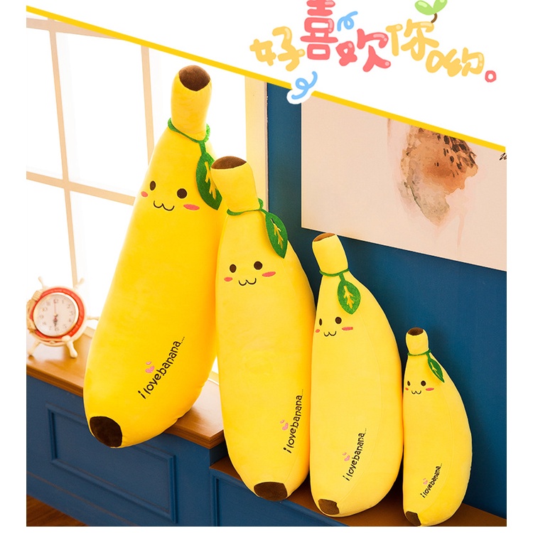 Boneka bantal pisang bahan plush