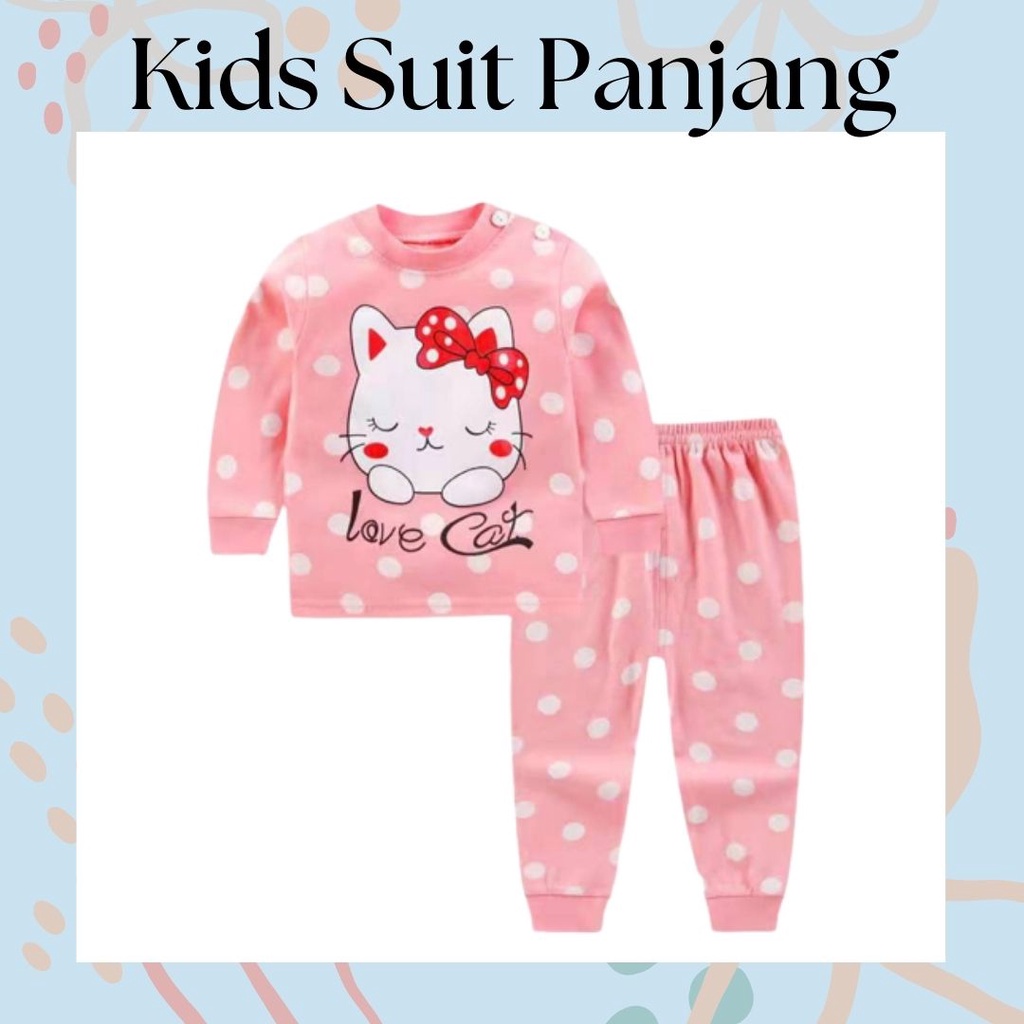 LittleAaron KIDS SUIT PANJANG H5 Setelan Anak Bahan Kaos Lengan Berkualitas Import cewek cowok NEW5