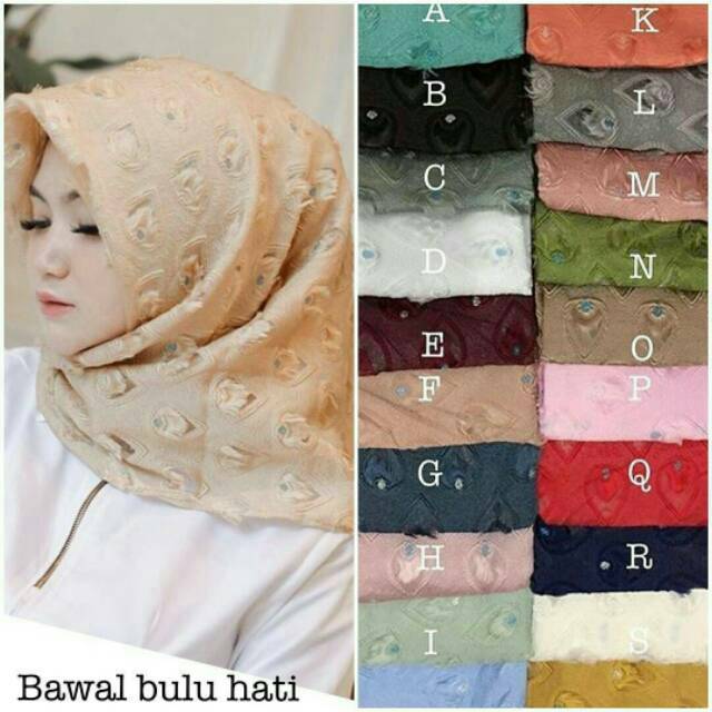 Pasmina bulu hati / pasmina bulu bawal