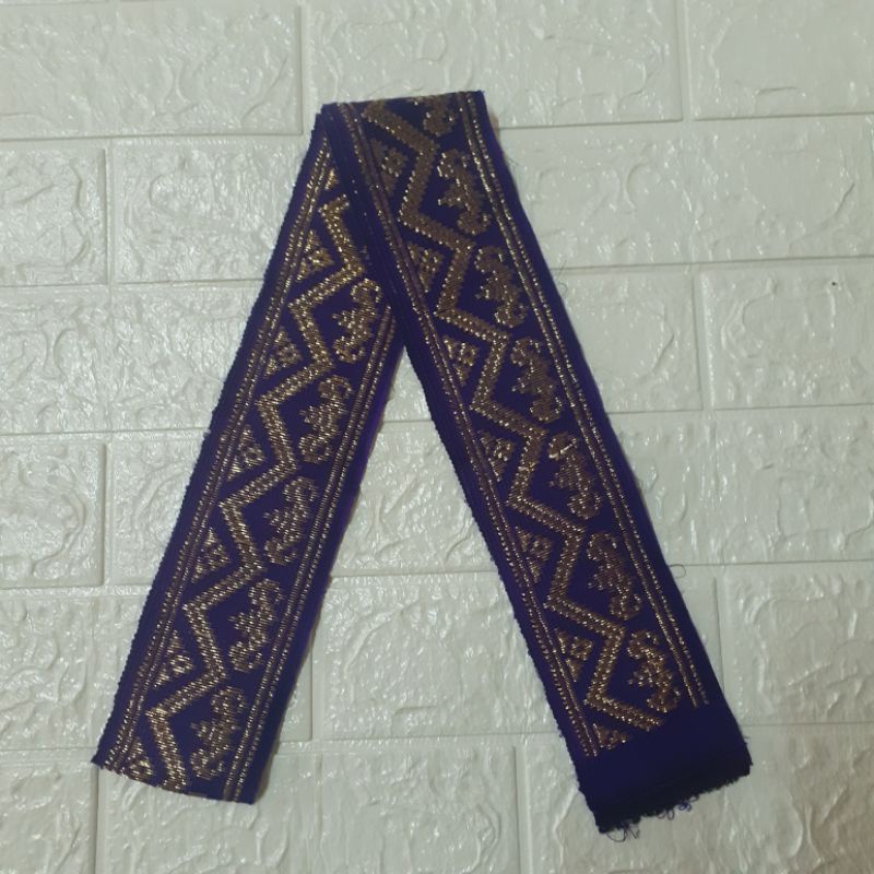 SELENDANG/OBI SONGKET BALI-Ungu gold