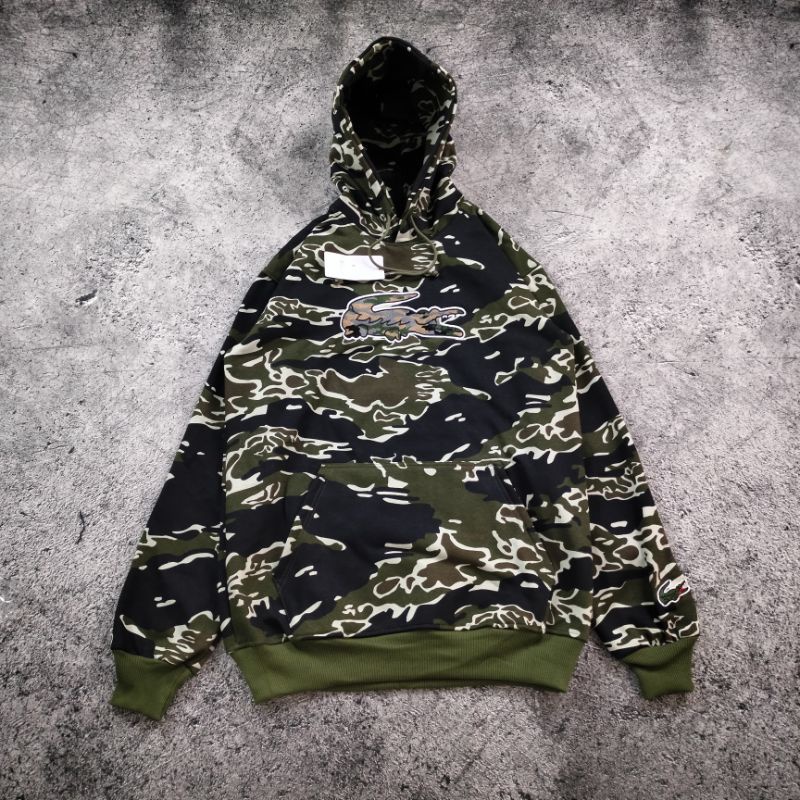 SWEATER HOODIE LACOSTE CAMO AUTHENTIC FULLTAG &amp; LEBEL