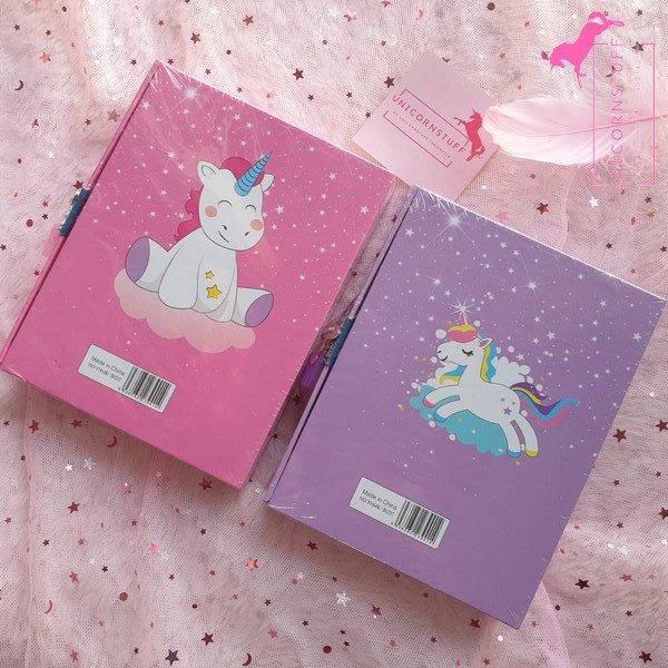 DIARY UNICORN GEMBOK NOTEBOOK BUKU TULIS ANAK CATATAN KADO HADIAH CEWEK