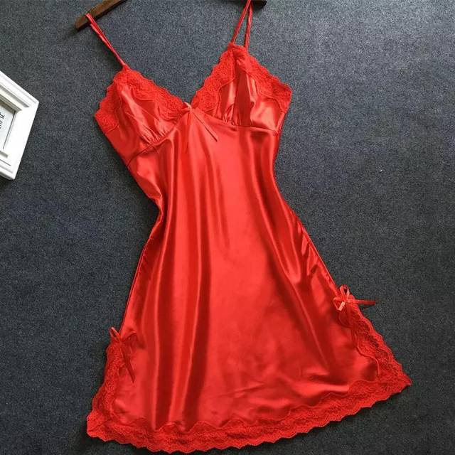 JOS186 Baju Tidur Bahan Sutra Dress Lingerie