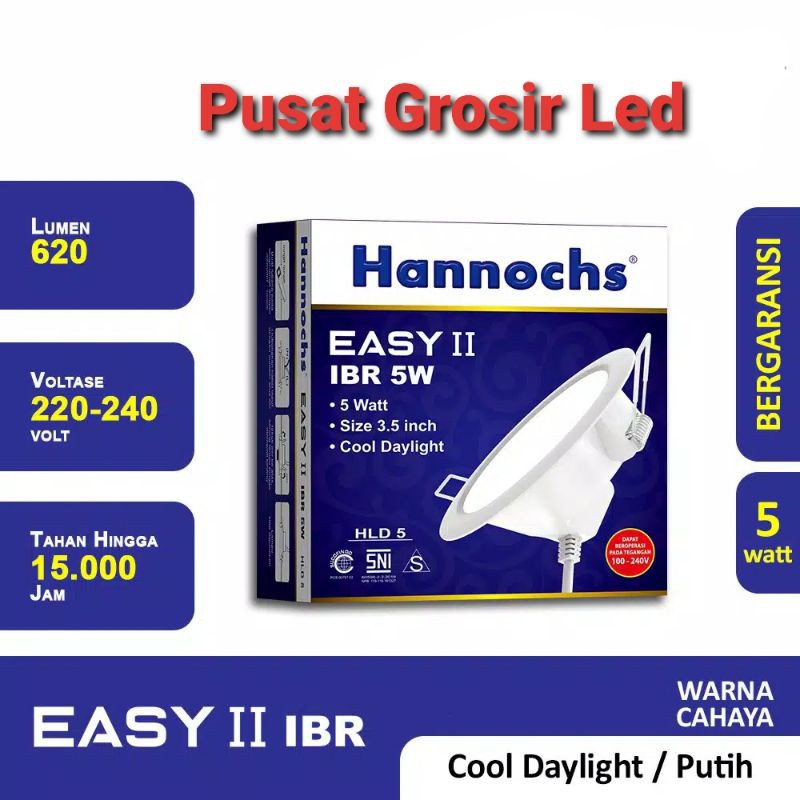 Led Panel Hannochs Easy II 5 watt 5w bulat / Downlight Led Hannochs Easy 5 watt  5w bulat