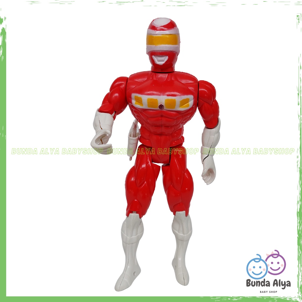 Mainan Anak Laki Robot Super Hero Power Ranger Merah - Mainan Figure Super Hero Toys SNI