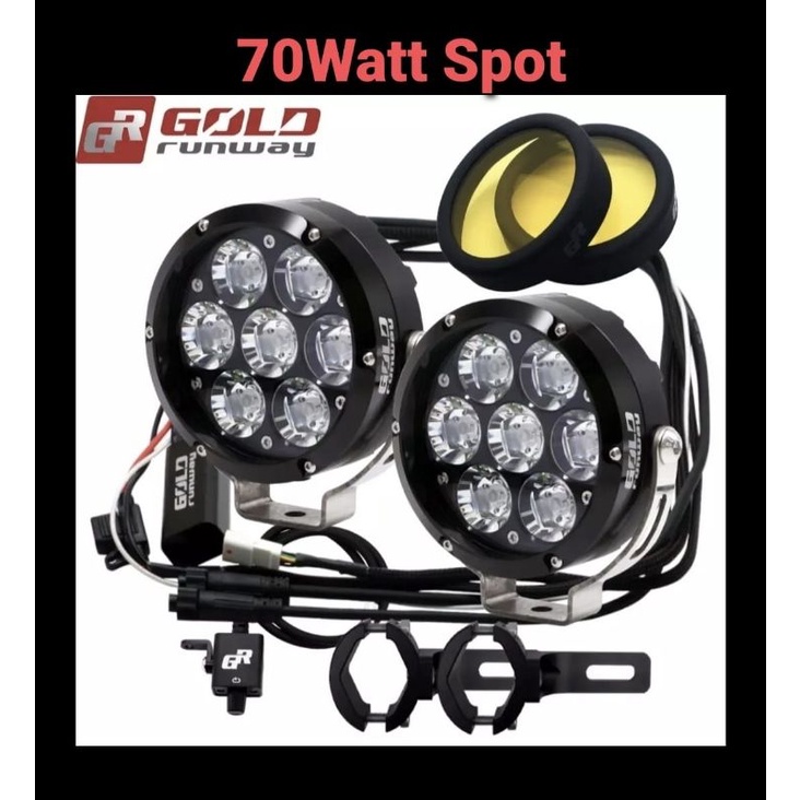 Gold Runway light spot lampu fog lamp 70x 70watt fullset + cnc brecket