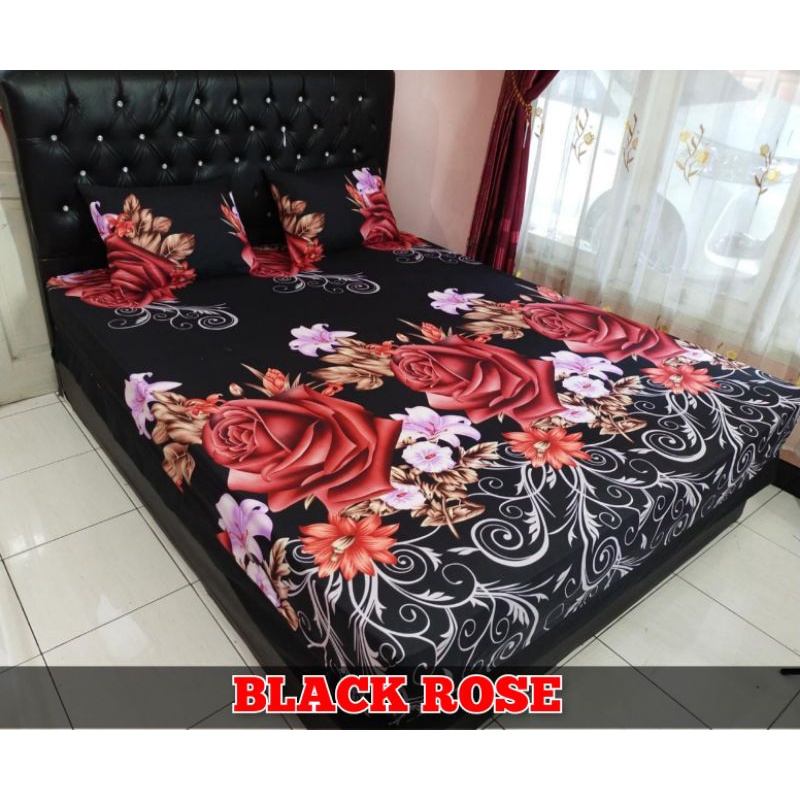 Sprei 180X200 160x200 Seprai Katun Aesthetic Homemade Karakter Motif Murah Bunga Hitam Kotak tidak luntur adem tidur nyenyak