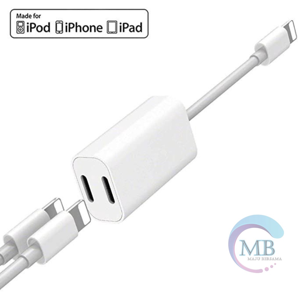 JH006 Kabel Splitter Y i pone - Y Cable Adapter Apple Converter Lighthing 2in1 i pone MB3215