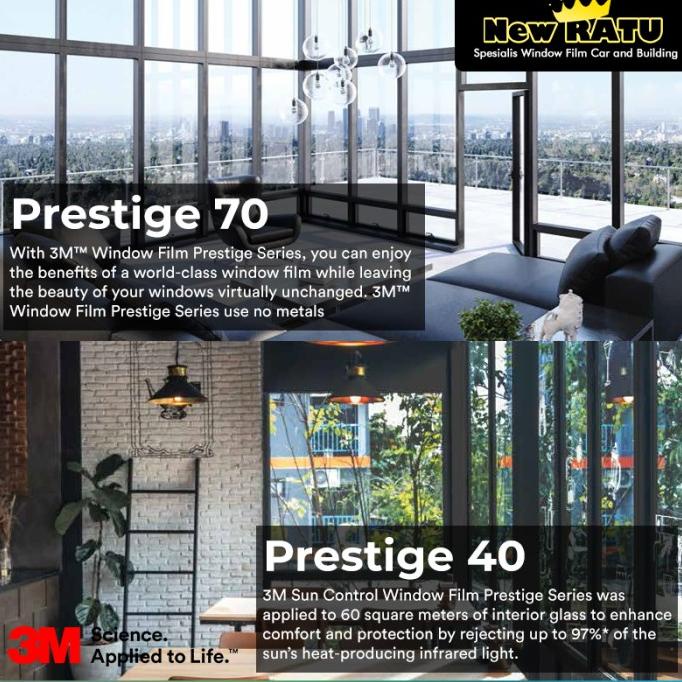 kaca film 3m prestige 40 / 70 khusus untuk gedung / rumah / kantor Termurah