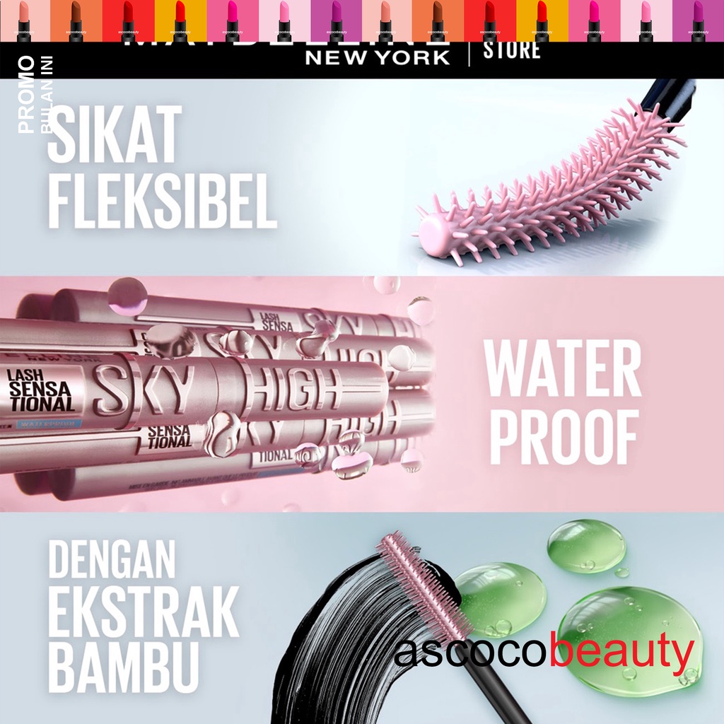 Maybelline [NEW] Sky High Waterproof Mascara Maskara Bulu Mata