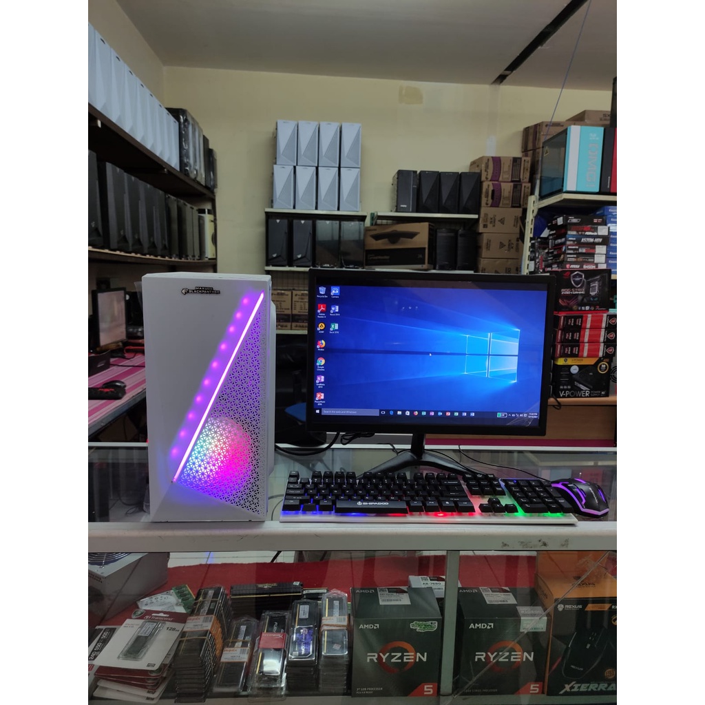 Pc Gaming Intel Core i7/Vga Gt 1030 2gb/Ssd 120gb/Hdd 1Tb/Led 19In Fulset Gaming Editing