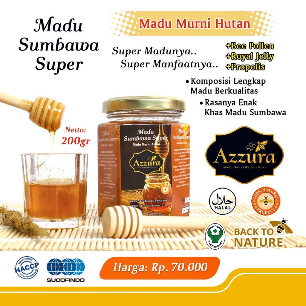 

PROMO MADU SUMBAWA SUPER 400GRAM - MADU AZZURA - Madu Hutan Sumbawa Asli Murni - Madu Hutan Asli - Madu Uray