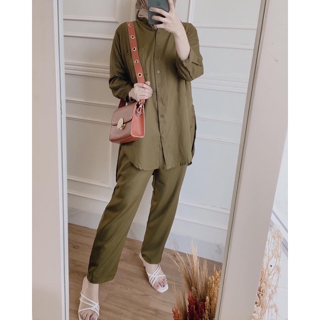 BEFAST - ZEC OOTD Setelan VEIYON / Refina Shakila Basic One Set / Oneset Perempuan / Setelan Atasan Lengan Panjang+Celana Panjang / Oneset Kekinian Remaja Wanita / Setelan Polos Casual / Terlaris / Oneset Banyak Warna / Set Wanita Hijab / Termurah