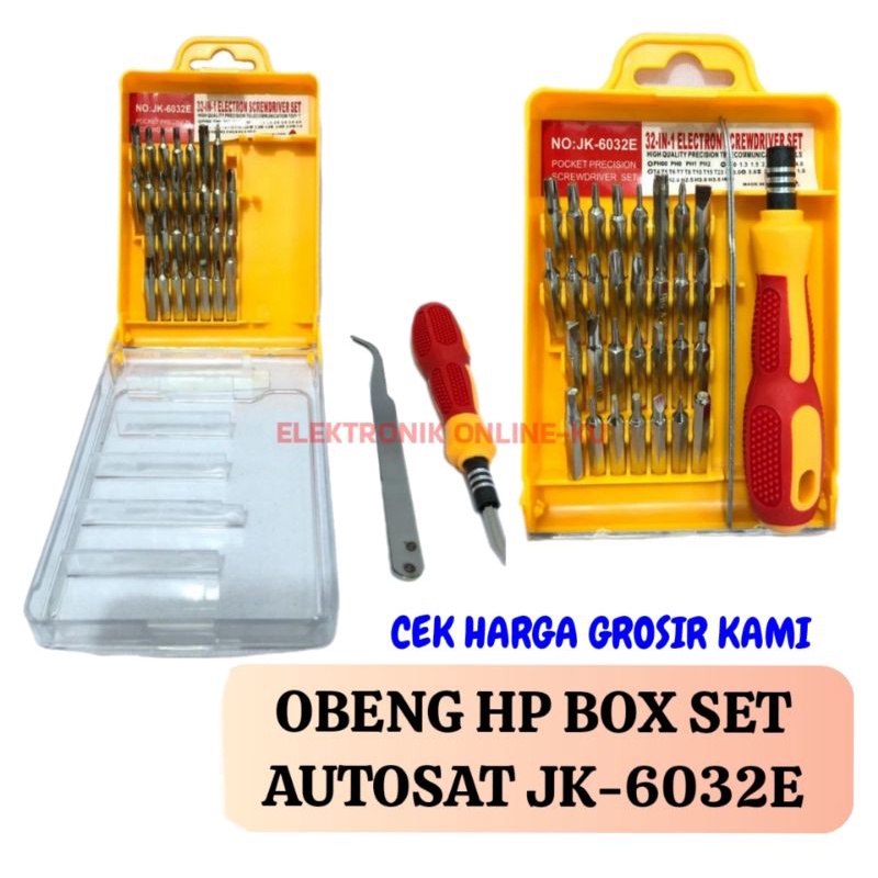 OBENG HP BOX SET OBENG JAM TANGAN TOOL SET AUTOSAT JK6032E