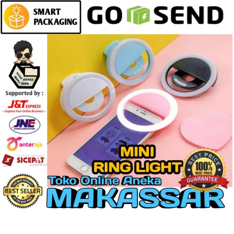 Makassar V38-1 Mini ring light selfie jepit handphone ringlight