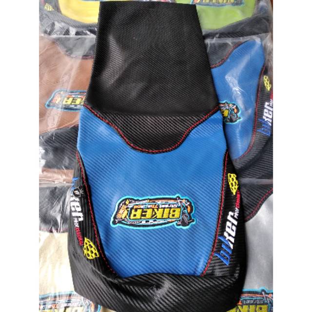 Sarung Kulit jok X-Ride Karbon Bordir Ori Kustom BIKER X-Ride