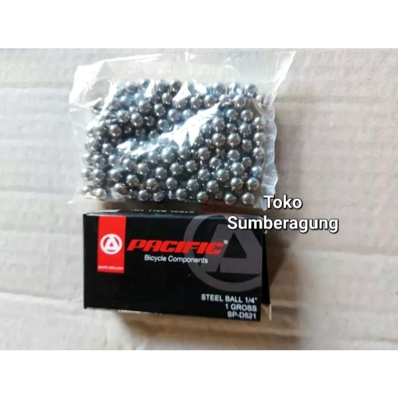 steel ball Hagel pelor sepeda belakang 1/4 Pacific isi 144 biji klaker roda belakang laker roda bela