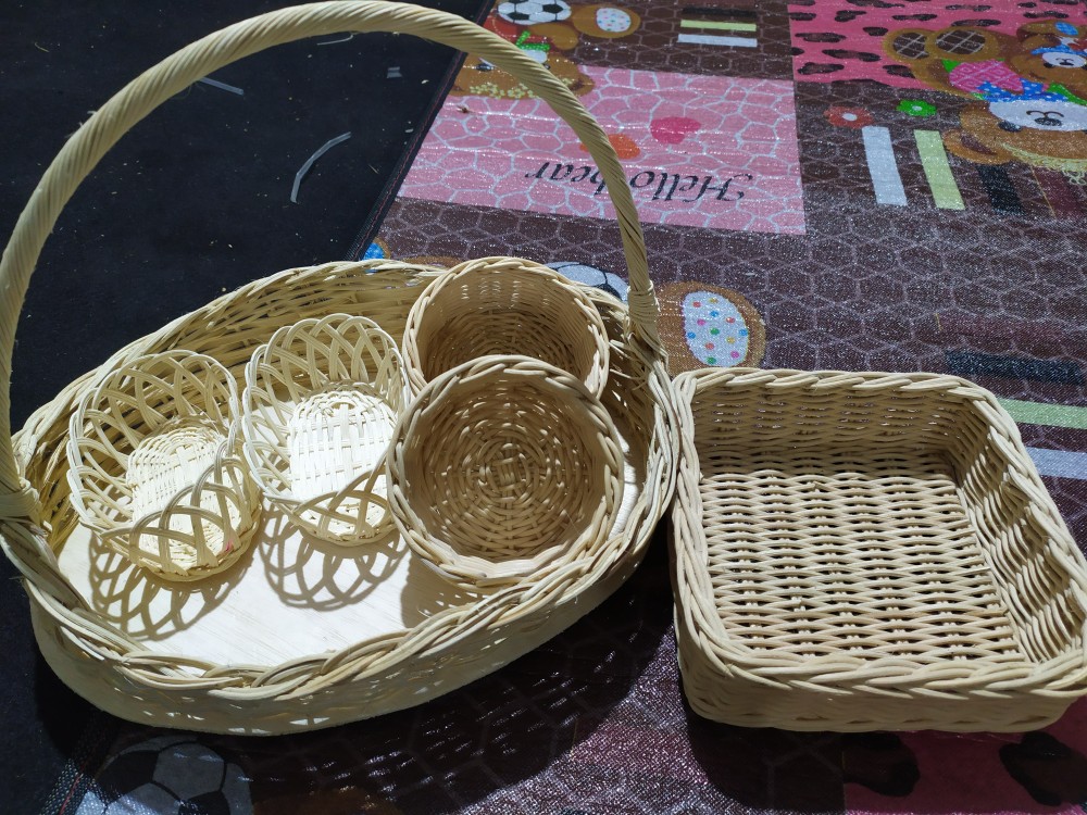 K21xxs - Keranjang Rotan Bulat Kecil Xxs 11x5cm Hampers Parcel Souvenir Kado Snack Lamaran Seserahan