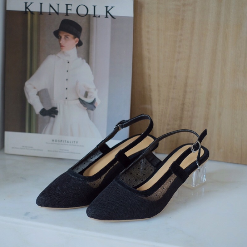 BRSHOES X NISACOOKIE AURORA Shoes Heels Sandal Brukat Wanita Hak Kaca Transaparan