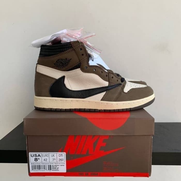 Asli Sepatu Nike Jordan 1 Travis Scoot High Original Murah Sport Running