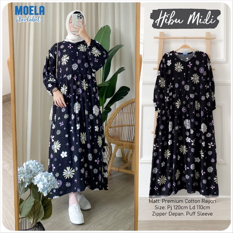 HIBU MIDI TUNIK PREMIUM ORIGINAL BY MOELA