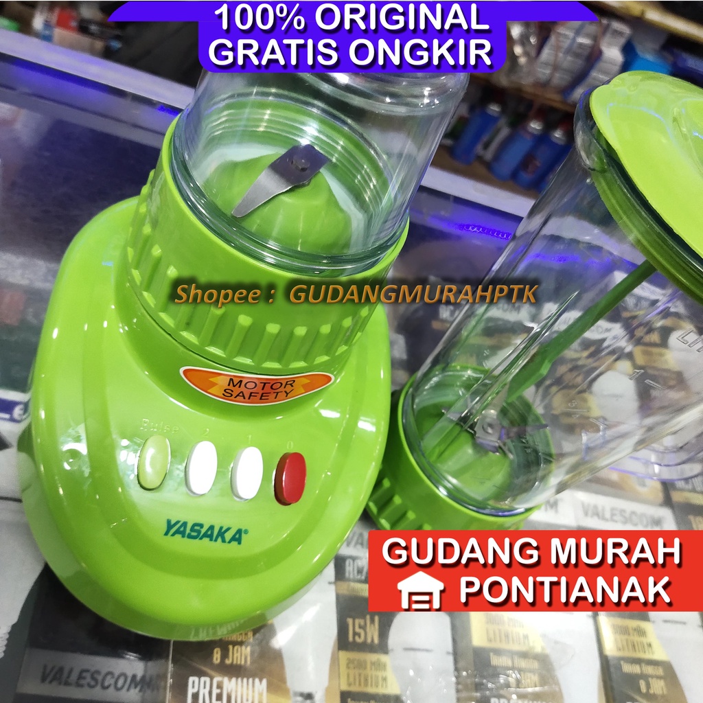 Blender Yasaka / TD2 In 1 6 Mata Pisau bahan tabung Plastik TAHAN PECAH High Quality BL-2PC WARNA ACAK PUTIH ATAU HIJAU