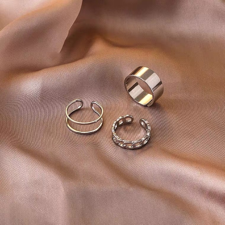 Cincin Jari Telunjuk Model Terbuka Dapat Disesuaikan Gaya hip hop Jepang Korea Untuk Wanita