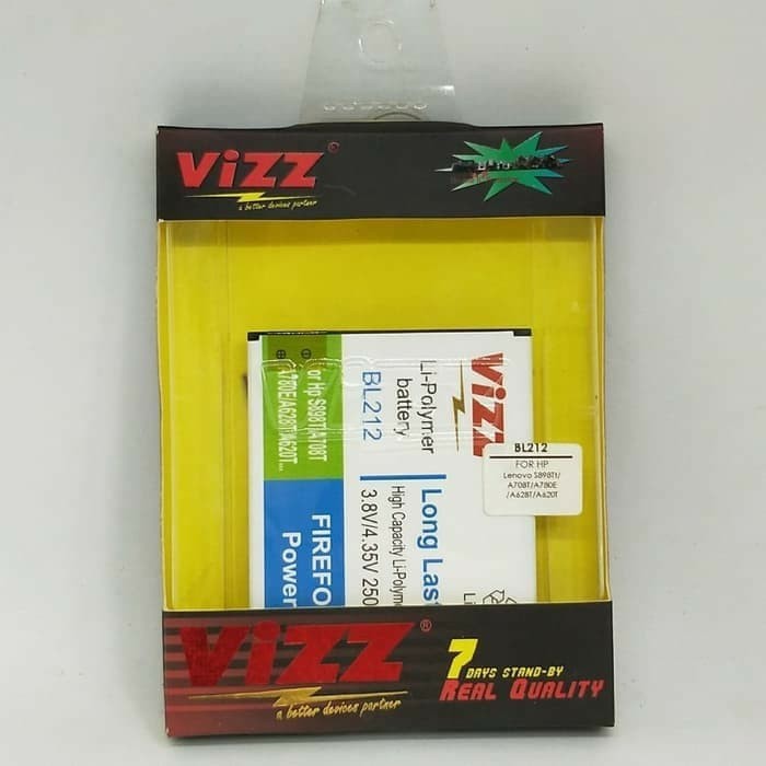 Vizz Double Power Batre Baterai Vizz Lenovo A708 A708T A859 S898T A628T BL-212 BL212 BL 212