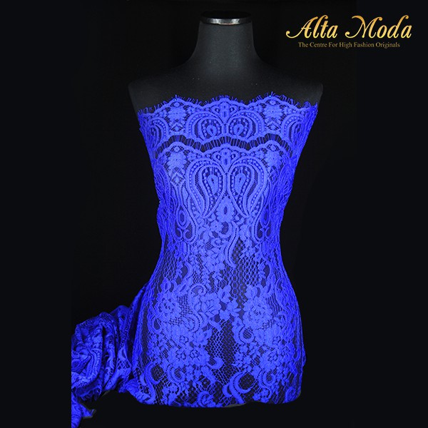 

Alta Moda Brokat Semi Perancis Parsley Bunga Renda Biru Elektrik(2.5M)