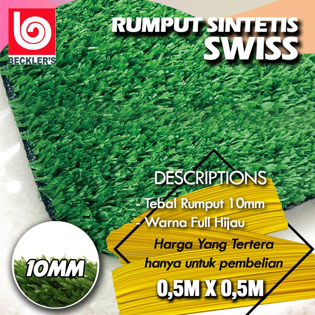 Rumput Sintetis Swiss Full Hijau Tinggi 10mm Ukuran50cmx50cm