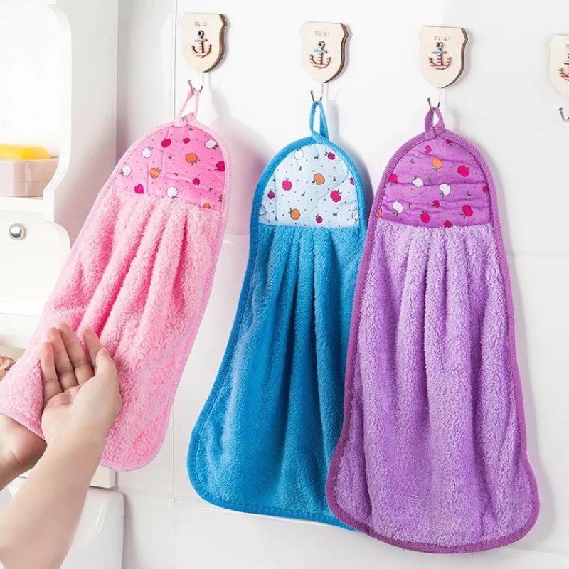 Serbet Lap Tangan Microfiber Polos Hand Towel Gantung Dapur Handuk Kitchen Kualitas Kain Murah