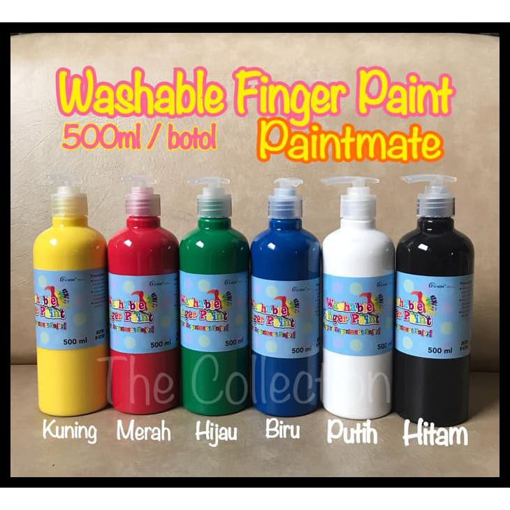 NEW ATK537PM 500ML WASHABLE FINGER PAINT PAINTMATE CAT AIR JARI ANAK TK SD - MERAH PERALATAN MELUKIS