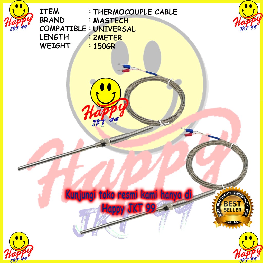 [ HAPPY JKT 99 ] KABEL K TYPE THERMOCOUPLE TEMPERATURE SENSOR STAINLESS PROBE 10CM