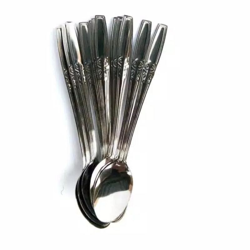 (12 PCS) SENDOK TEH STAINLESS