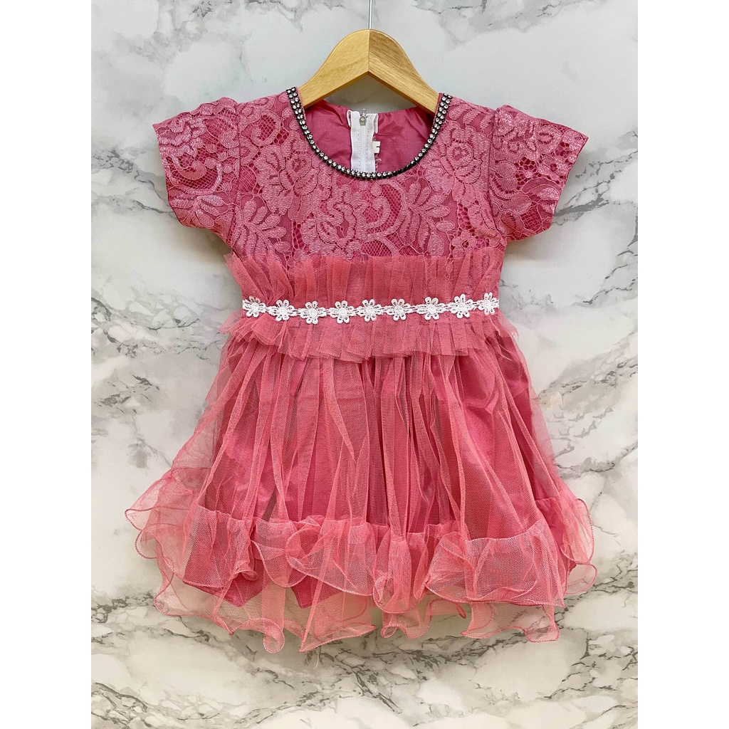 Dress Brokat Anak Perempuan Brocade corneli mix tutu - Dress Ulang Tahun - Dress Pesta - Dress Kondangan - Dress Anak 002