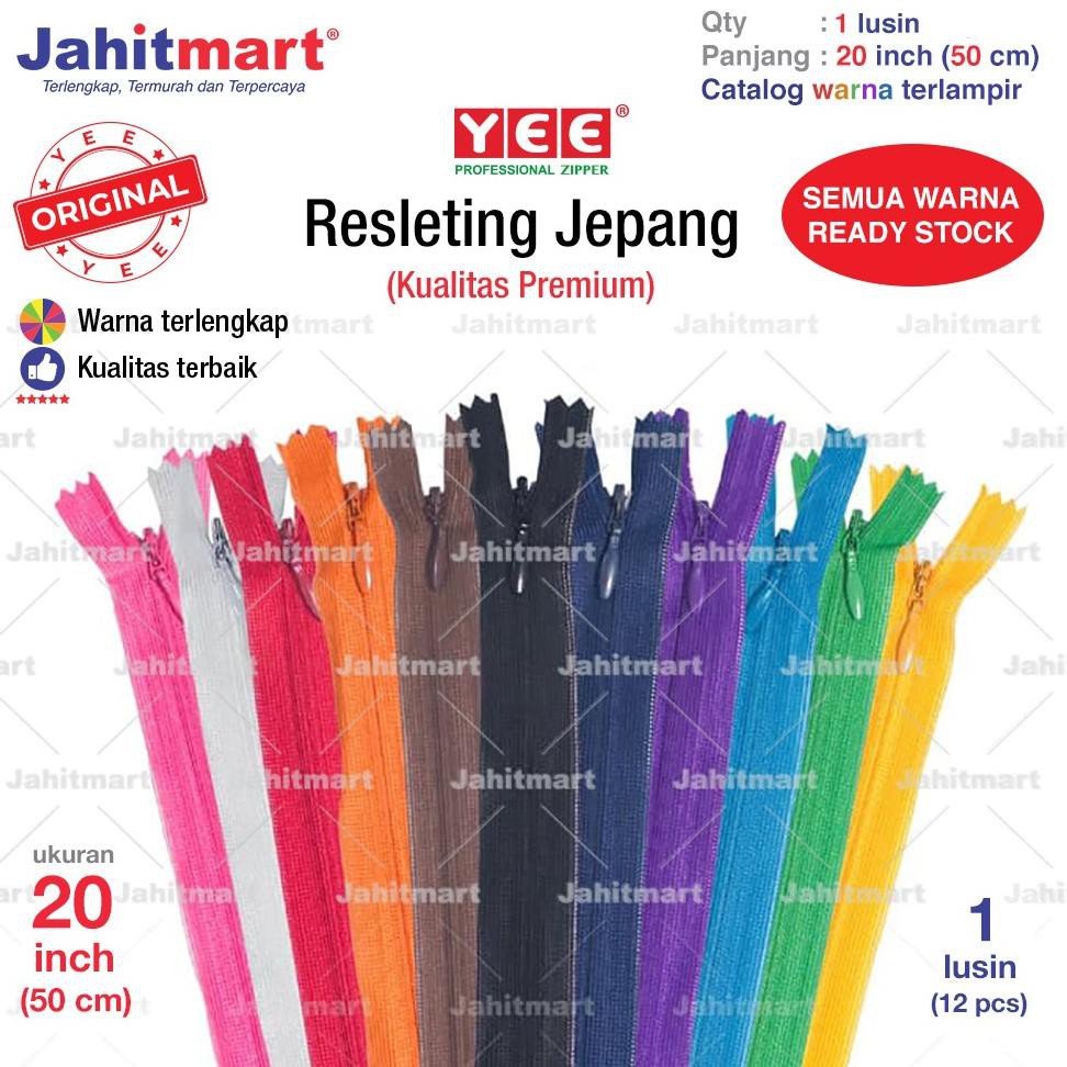 

Lh4Code RESLETING / RITSLETING JEPANG MERK "YEE" 20 INCI (50CM) "LUSIN"(terbaru)W4F2