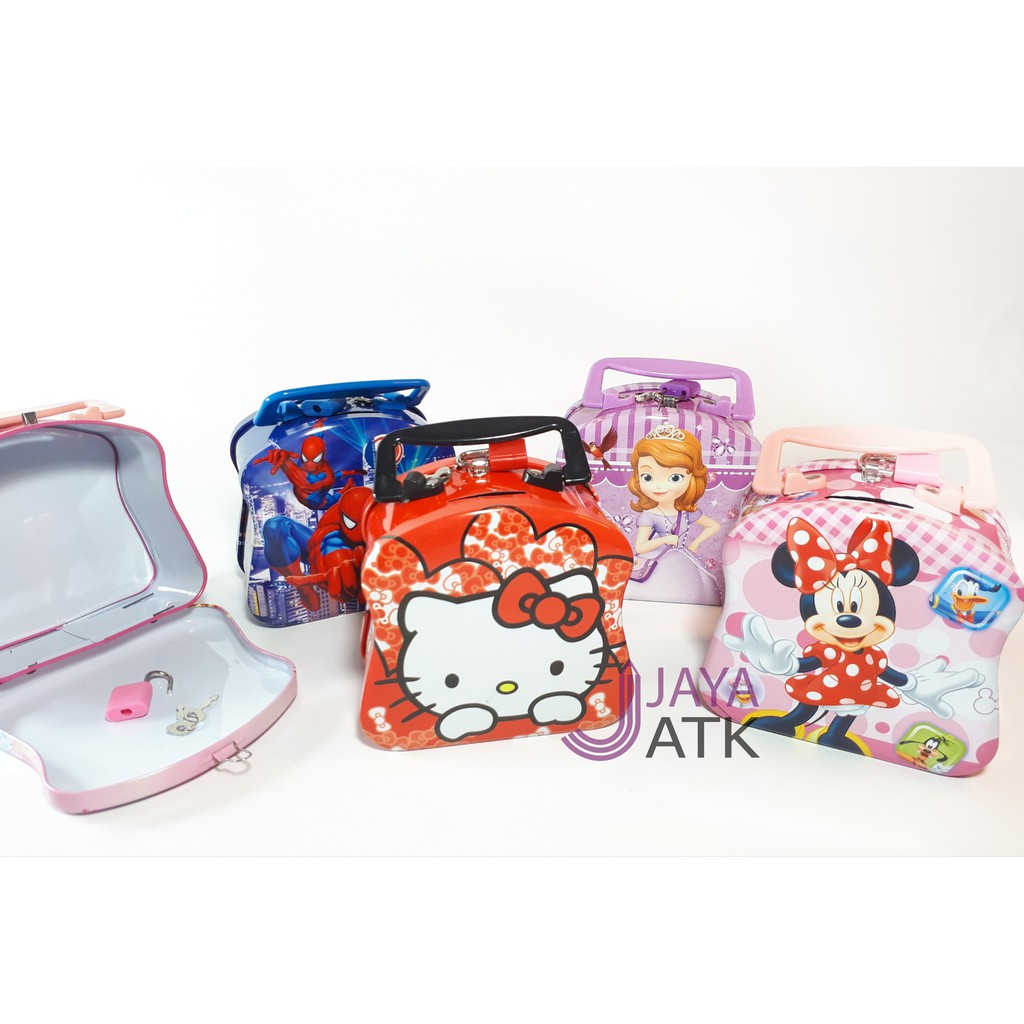 Celengan Kaleng Hello Kitty/Cars/Spiderman/Doraemon XD-9544