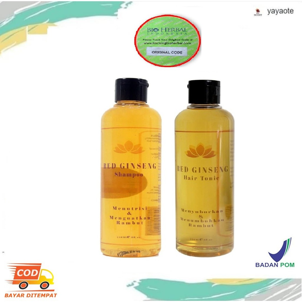Paket Bio Herbal Red Ginseng Shampo dan Hair Tonic ORIGINAL