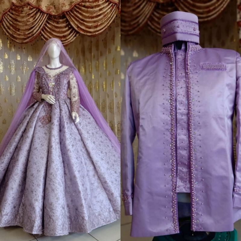 CAUPLE GAUN PENGANTIN BERBY MEWAH /GAUN PENGANTIN MUSLIM | BAJU WEDING DRESS/ GAUN  MODERN |