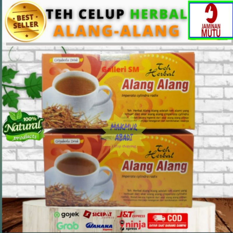 Teh Celup Herbal Alang Alang Untuk Menurunkan Demam dan Panas Dalam - Teh Alang Alang