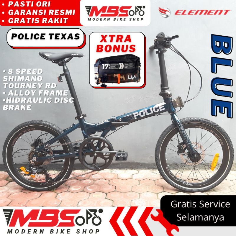 sepeda lipat element police texas laser 20 inch / folding bike alloy / sepeda lipat dewasa