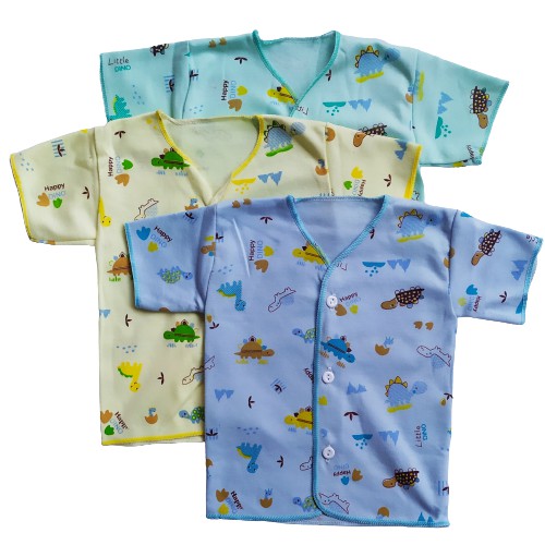 3 Pcs Baju bayi lengan pendek nb 0 - 6 bulan   atasan bayi  baju bayi lengan pendek  Baju bayi 0-6 bL / baju bayi motif / atasan anak bayi motif / perlengkapan baju bayi murah